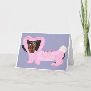 Black and Tan Dachshund Easter Bunny Card