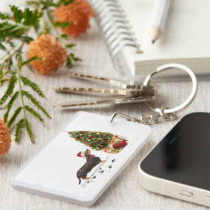 Black and Tan Dachshund Funny Christmas Dog Key Ring