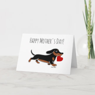 Black and Tan Dachshund Mother's Day Card