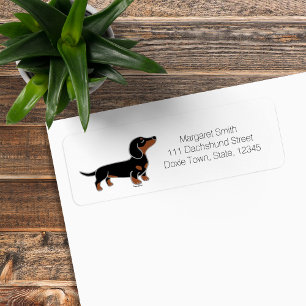 Black and Tan Dachshund Posing Return Address Label