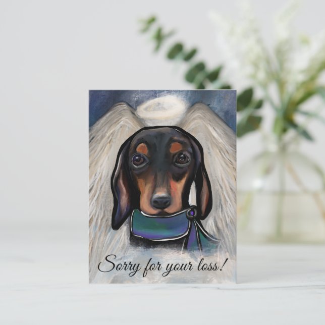 Black and Tan Dachshund Postcard (Standing Front)