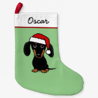 Black and Tan Dachshund Santa Cute Wiener Dog