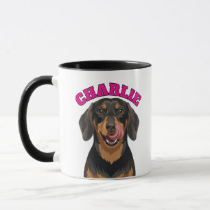Black and Tan Dachshund Wiener Dog Licking Nose Mug