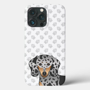Black And Tan Dapple Short Hair Dachshund & Paws iPhone 13 Pro Case