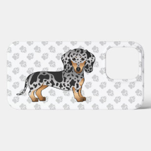 Black And Tan Dapple Short Hair Dachshund & Paws iPhone 13 Pro Case