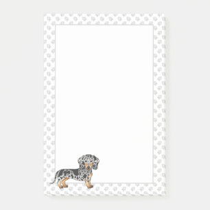 Black And Tan Dapple Short Hair Dachshund & Paws Post-it Notes