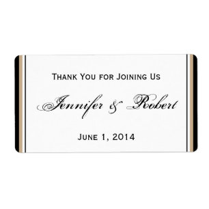 Black and Tan Diamond Frame Water Bottle Label