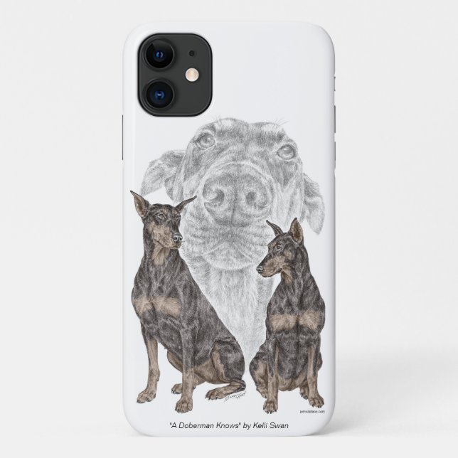 Black and Tan Doberman Dogs Case-Mate iPhone Case (Back)