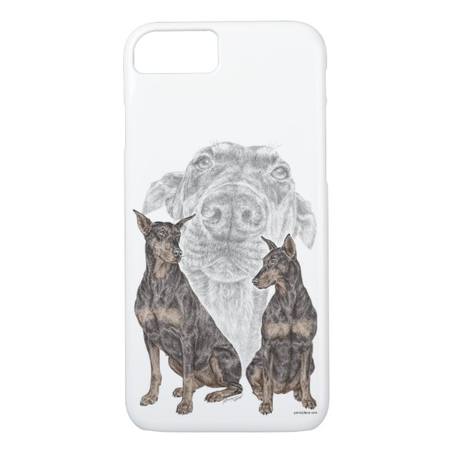 Black and Tan Doberman Dogs Case-Mate iPhone Case (Back)