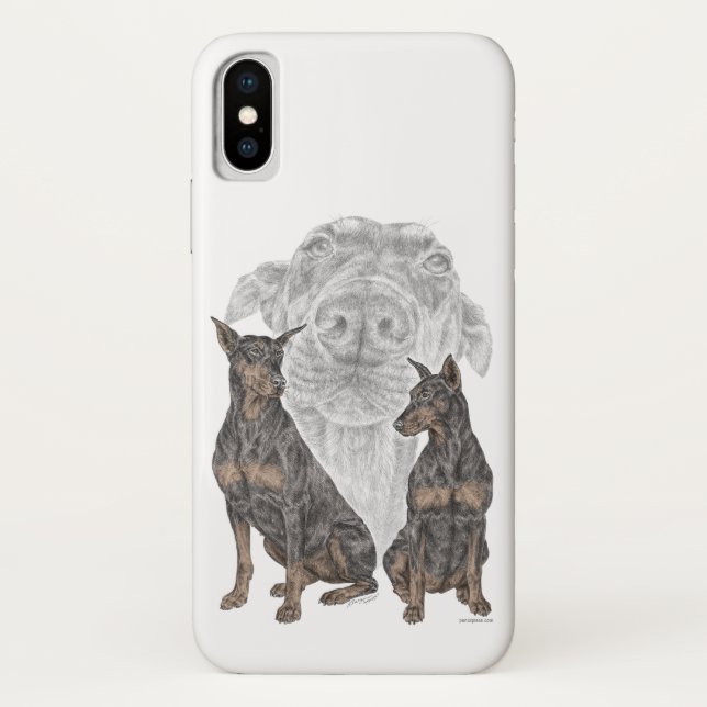 Black and Tan Doberman Dogs Case-Mate iPhone Case (Back)
