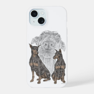 Black and Tan Doberman Dogs iPhone 15 Case