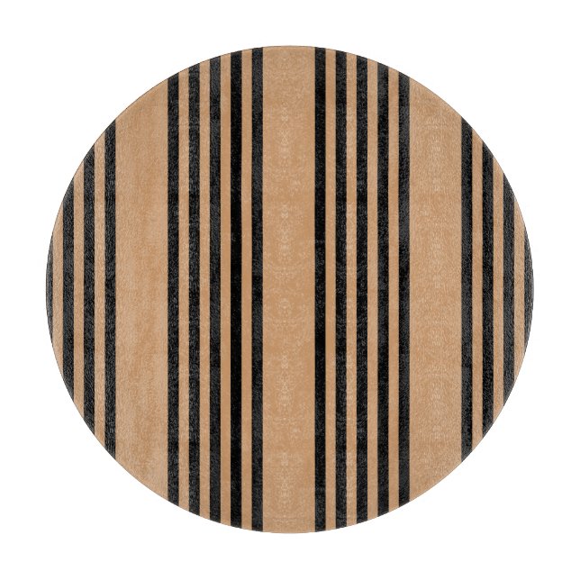 Black and tan five stripe pattern cutting board (Front)