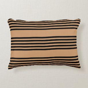 Black and tan five stripe pattern decorative cushion