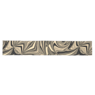 Black and Tan Floe Pattern Long Table Runner