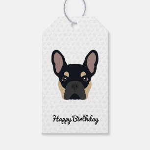 Black and Tan French Bulldog Birthday Gift Tags