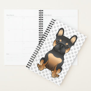 Black And Tan French Bulldog / Frenchie Dog & Paws Planner