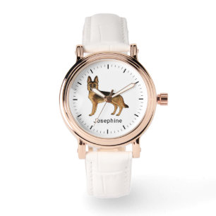 Black And Tan German Shepherd Dog With Custom Name Watch