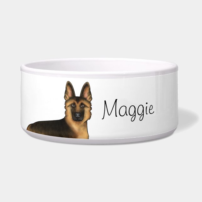 Black And Tan German Shepherd Head And Custom Name (Front)