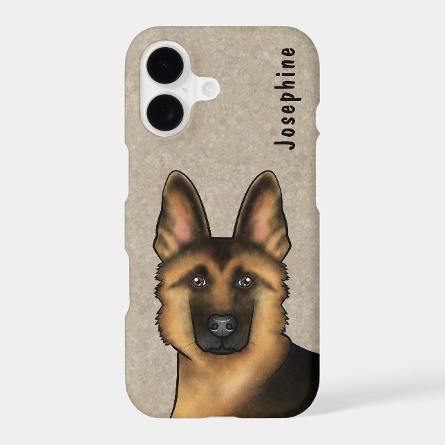 Black And Tan German Shepherd Head And Custom Name (Back)