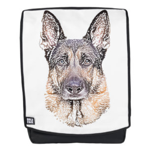 Black and Tan German Shepherd Portrait Backpack
