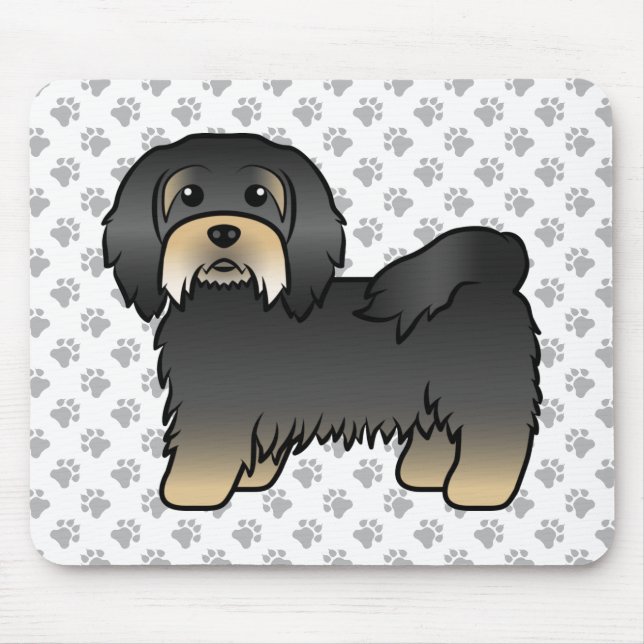 Black And Tan Havanese Cute Cartoon Dog Mouse Pad (Front)