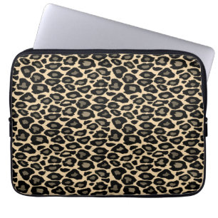 Black and Tan Leopard Print Laptop Sleeve