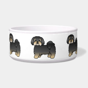Black And Tan Lhasa Apso Cute Cartoon Dog