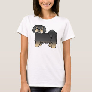 Black And Tan Lhasa Apso Cute Cartoon Dog T-Shirt