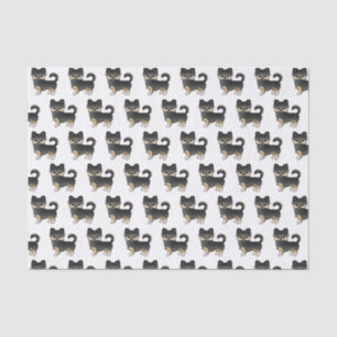 Black And Tan Long Coat Chihuahua Cute Dog Pattern Tissue Paper