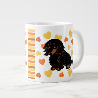 Black and Tan Long Haired Dachshund 3 Large Coffee Mug