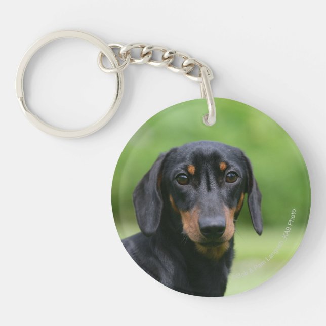 Black and Tan Miniture Dachshund 1 Key Ring (Front)