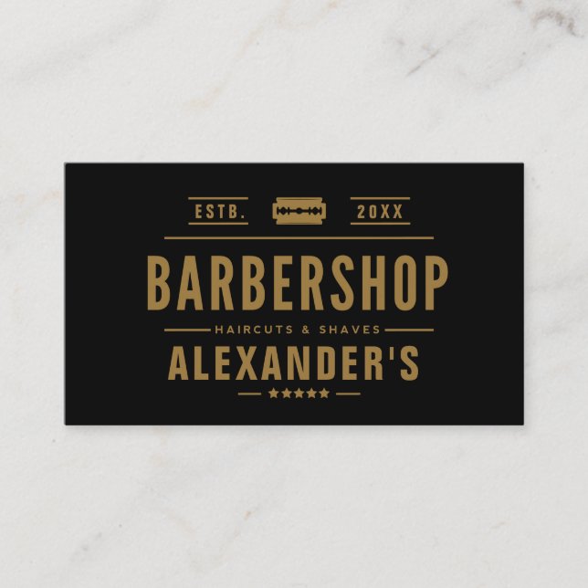 Black and Tan Modern Business Card (Front)