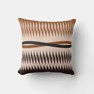 Black and Tan Modern Print Cushion