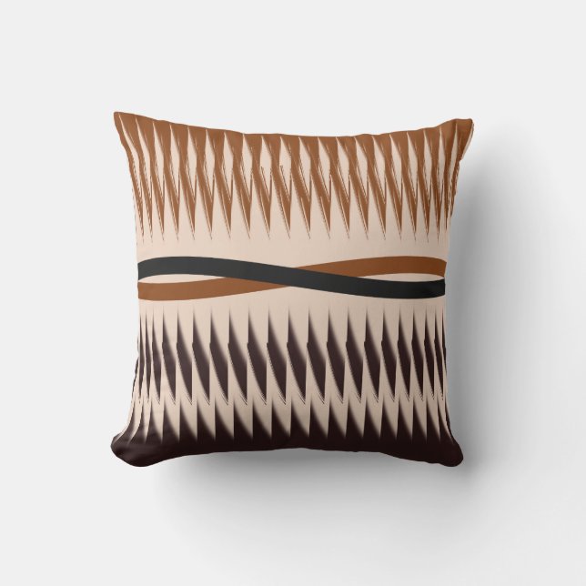 Black and Tan Modern Print Cushion (Front)