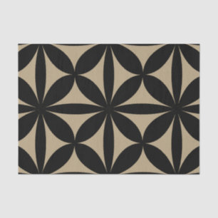 Black and Tan Modern / Retro Print  Tissue Paper