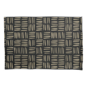 Black and Tan Modern Tribal Inspired Pillowcase