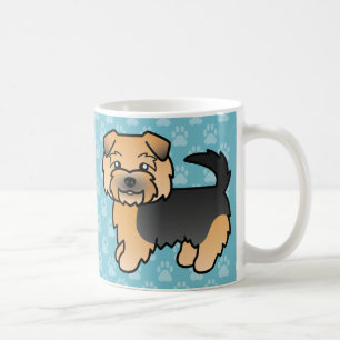 Black And Tan Norfolk Terrier Cartoon Dog Drawing Coffee Mug