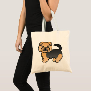 Black And Tan Norfolk Terrier Cartoon Dog Tote Bag