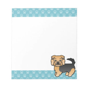 Black And Tan Norfolk Terrier Cute Cartoon Dog Notepad