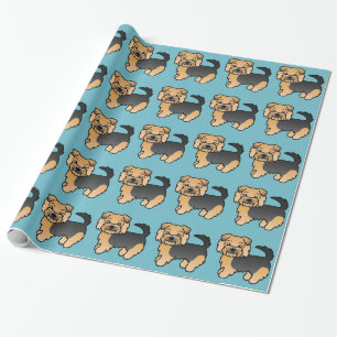 Black And Tan Norfolk Terrier Cute Dog Pattern Wrapping Paper