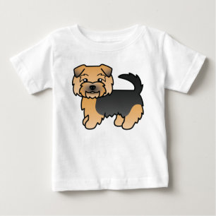 Black And Tan Norfolk Terrier Dog Caricature Art Baby T-Shirt