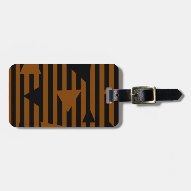 Black and Tan Personalised Luggage Tag (Front Horizontal)