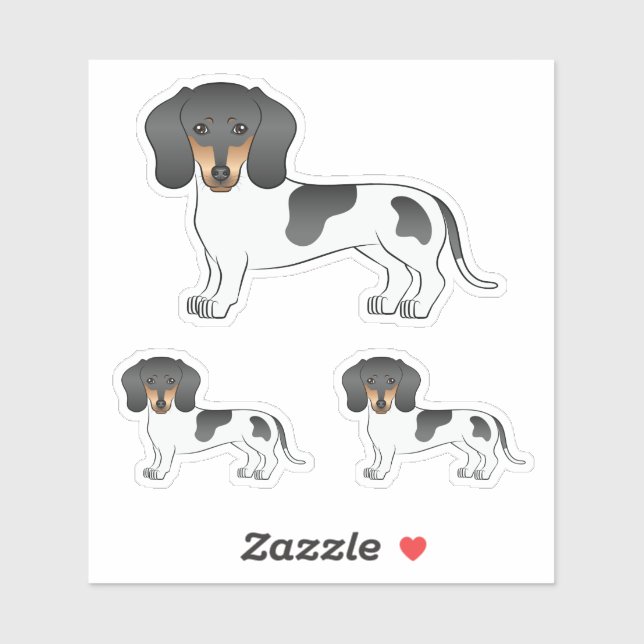 Black And Tan Piebald Short Hair Dachshund Dog (Sheet)