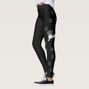 Black And Tan Piebald Short Hair Dachshund & Paws Leggings