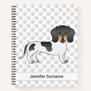 Black And Tan Piebald Short Hair Dachshund & Text Notebook