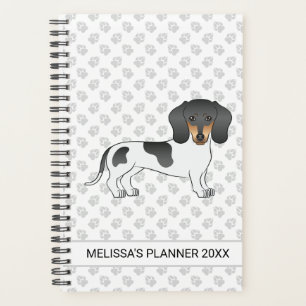 Black And Tan Piebald Short Hair Dachshund & Text Planner