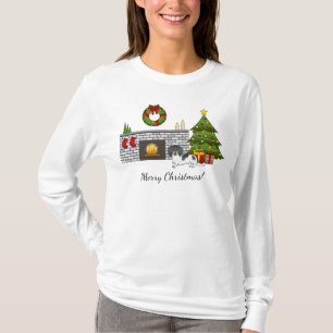Black And Tan Pied Long Hair Dachshund X-mas Room T-Shirt