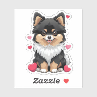 Black and Tan Pom Valentine's Day 3 x 3