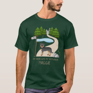 Black And Tan Rottweiler Dog By A Hiking Trail T-Shirt