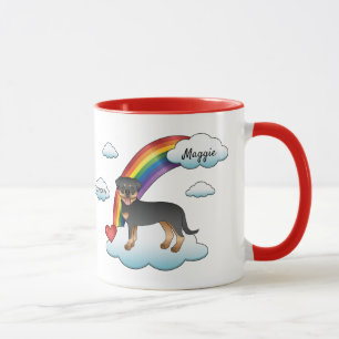 Black And Tan Rottweiler Dog Rainbow Memorial Mug